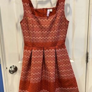 Alya Rust/Cream Embroidered Tank Dress Medium